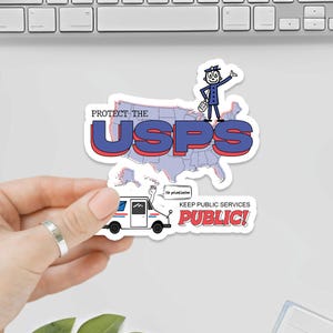 Bescherm de USPS US Postal Service-sticker, USPS-sticker, politieke stickers, broligarchie, antifascisme, proteststicker, vecht tegen de fascisten