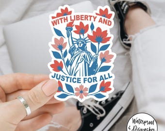 Autocollant/aimant de voiture Liberté et justice pour tous, autocollant égalité 4 juillet, autocollant résistant, autocollant politique, autocollant démocrate