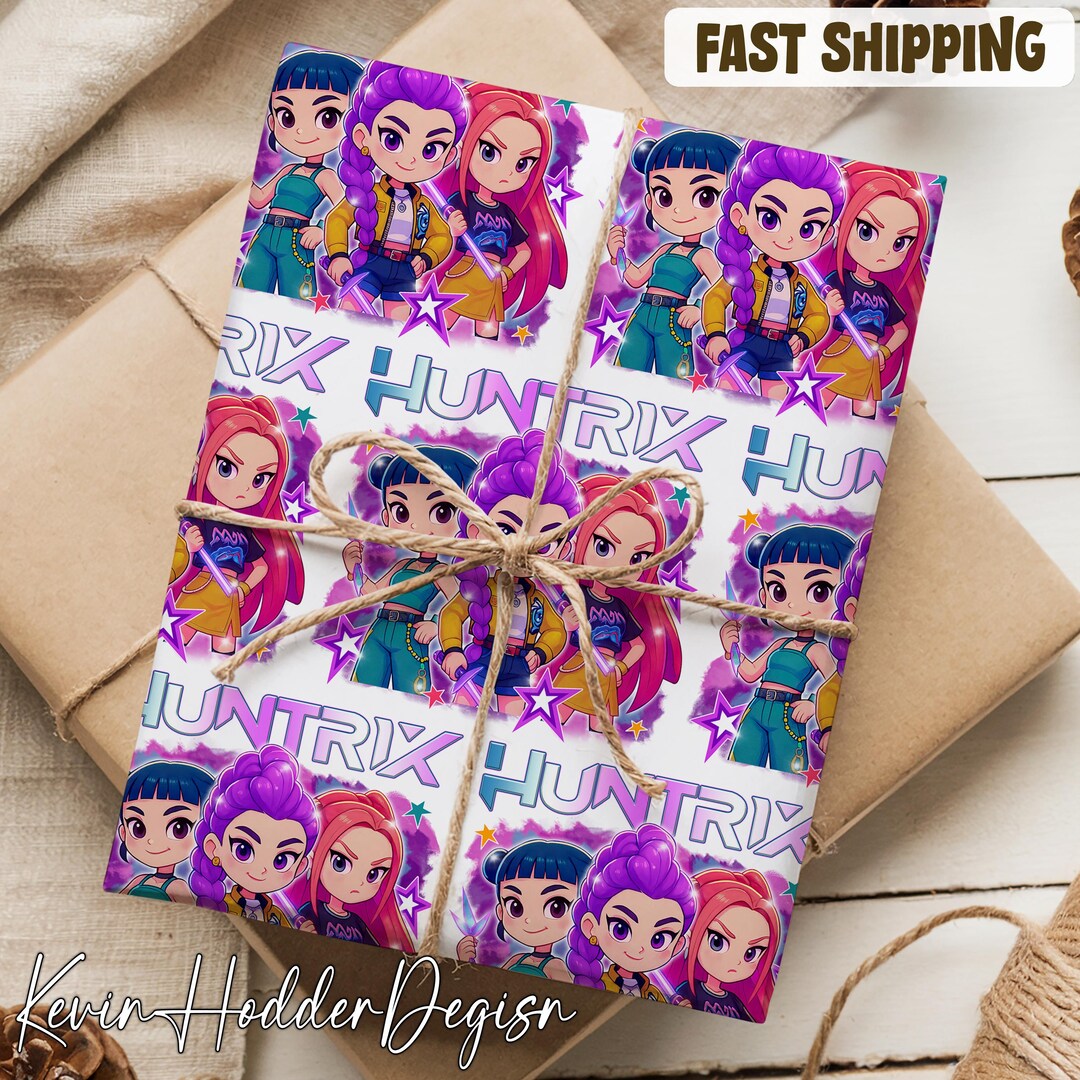 Kpop Demon Hunters Huntrix Wrapping Paper, Kpop Demon Hunters Wrapping ...