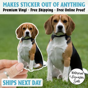 Personalized Dog Stickers, custom pet sticker, custom dog sticker, dog face sticker, sticker of my dog, pet decal, Waterproof Vinyl sticker