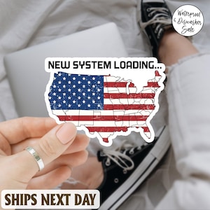 New System Loading Anti Trump Sticker, Political Protest Sticker, Funny Liberal Vinyl Decal, Resist Trump Bumper Sticker, Democrat Gift Idea