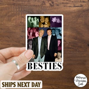 Besties Trump And Epstein Best Friends Forever Sticker/Car Magnet, Satirical Anti-Trump Political Sticker, Vinyl Sticker, Activist, Decal