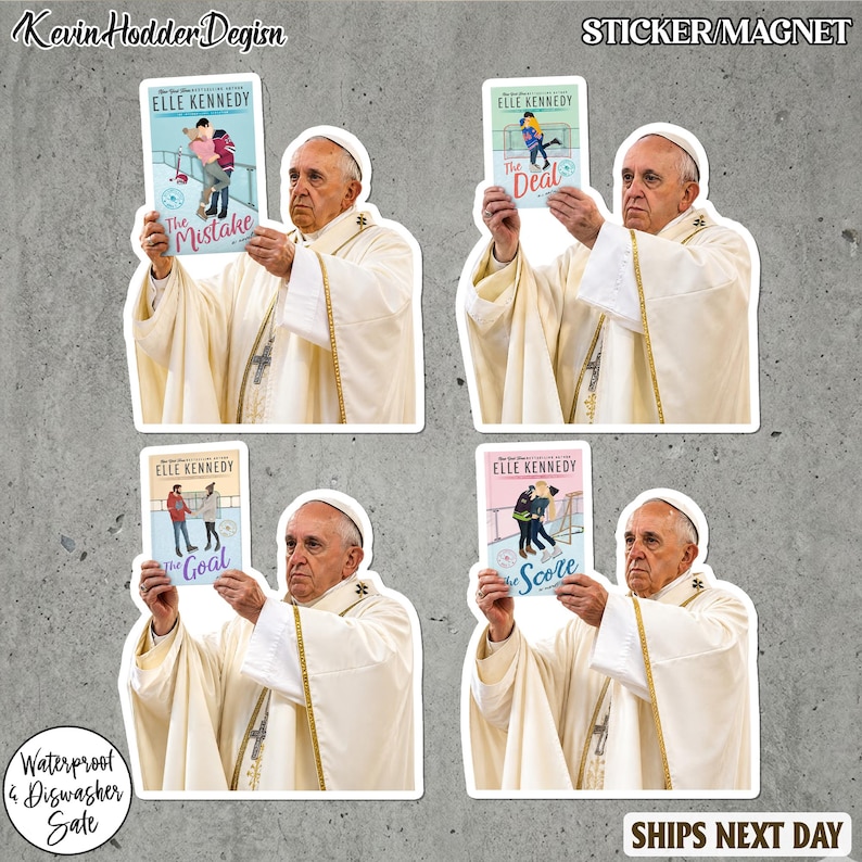 Pope Ld18 Sticker Set 4 Pope Leo XIV off Campus Sticker, Bookish Pope Meme Sticker Magnet ...