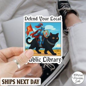 Defend Your Local Public Library Sticker, Support Library Vinyl Decal, Book Lover Reading Advocacy Sticker for Laptop or Water Bottle