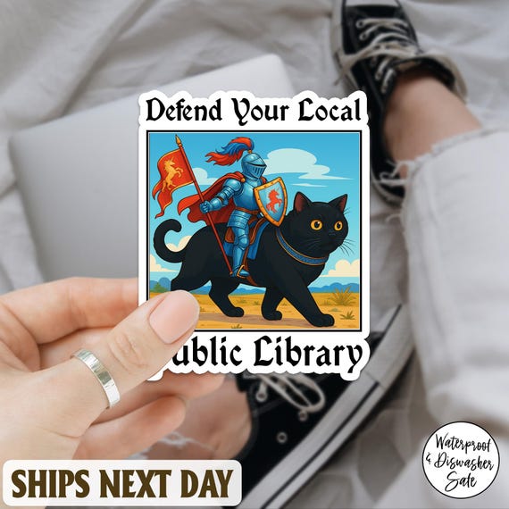 Defend Your Local Public Library Sticker, Support Library Vinyl Decal, Book Lover Reading Advocacy Sticker for Laptop or Water Bottle