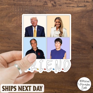 Trump Epstein Friends Best Friends Forever Sticker/Car Magnet, Satirical Anti-Trump Political Sticker, Vinyl Sticker, Activist, Decal