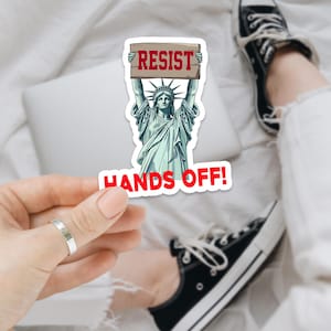 Hands Off Liberty Resist Sign Aufkleber, Don't Touch Aufkleber, Protest Vinyl Aufkleber, Schutz des politischen Aktivismus Medicare soziale Sicherheit