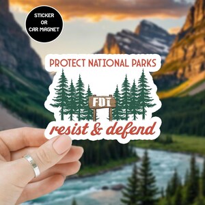 Protect National Parks FDT Sticker/Car Magnet, Anti Maga Anti Gop Project 25, Gift For Democrat, Waterproof Vinyl Sticker
