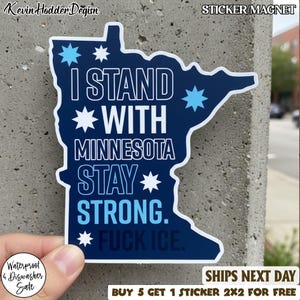 I Stand With Minnesota Sticker/car Magnet, MN State Bird Loon Protest ...