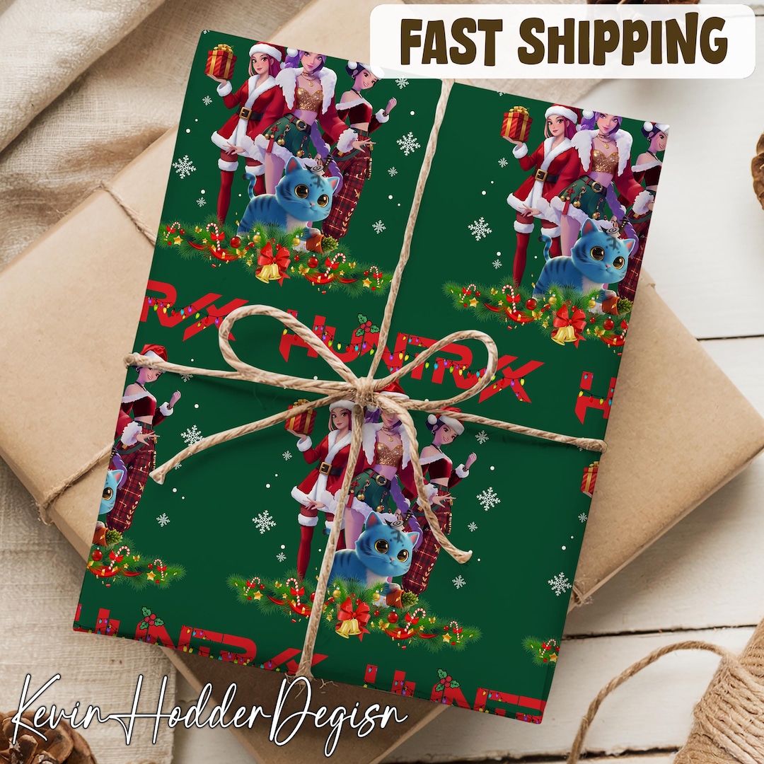 HUNTRIX Merry Christmas Wrapping Paper, Kpop Demon Hunters Wrapping ...