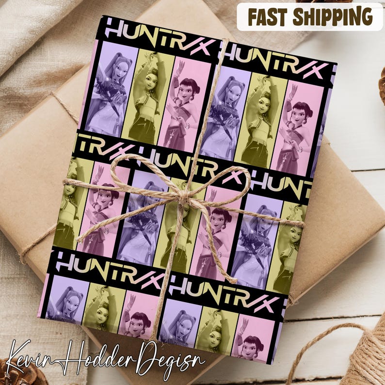 Huntrix Kpop Demon Hunters Wrapping Paper, Kpop Demon Hunters Wrapping ...