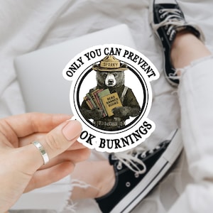 Only You Can Prevent Book Burning Human Rights Sticker, Anti Maga Anti Gop Project 25 Stickers, Political Waterproof Vinyl Stickers Laptop
