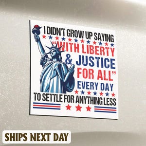 Liberty and Justice For All Human Rights Sticker/Car Magnet, 4th of July Equality Sticker,Resist Sticker, Political Sticker,Democrat Sticker