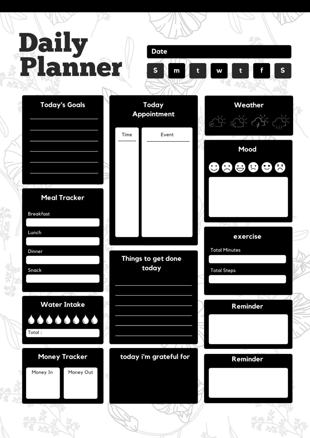 Digital Daily Planner Digital Planner Download Digital Etsy