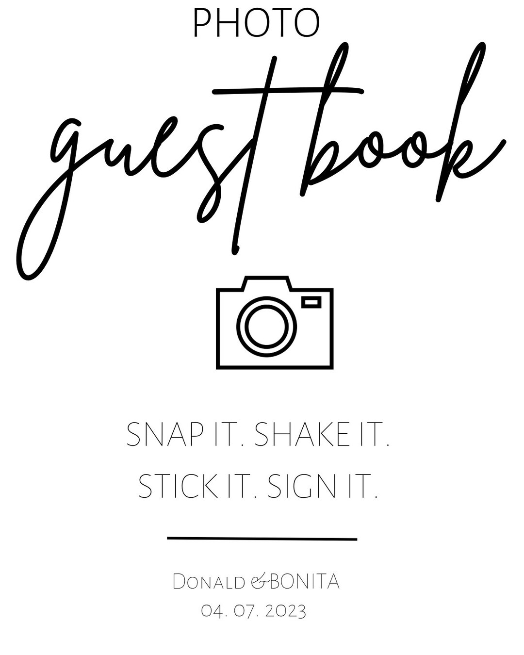 Photo Guest Book Sign, Wedding Photo Guest Book Sign, Photo Guest Book