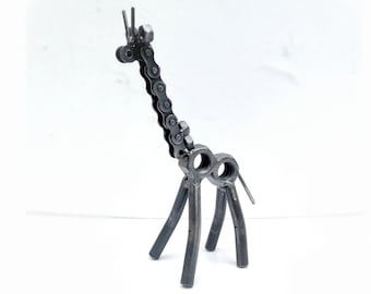 Metal giraffe decor iron handmade welding art sculpture scrap nuts welding metal art for home office decor art gift vintage home office