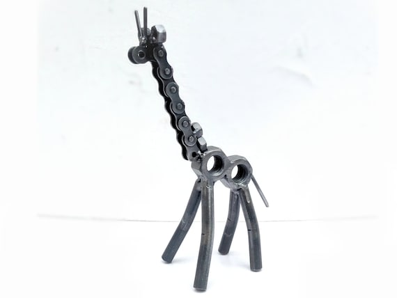 メタルクラフトネジ溶接 細工鉄細工クリスマスプレゼント Metal Giraffe Decor Iron Handmade Welding Art Sculpture