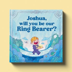 Personalized Blue Ring Bearer Proposal Gift - Will you be my Ring Bearer Gift - Personalized Book - Ring Security