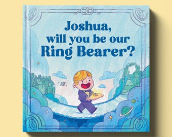Personalized Blue Ring Bearer Proposal Gift - Will you be my Ring Bearer Gift - Personalized Book - Ring Security