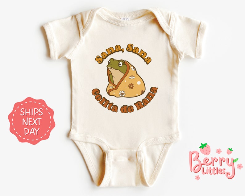 Sana, Sana, Colita de Rana Baby, Toddler, Kids Shirt - Cute Spanish Outfit for Latina Kids, Latina Kids - Natural Youth Shirt BRY-0891 image 3