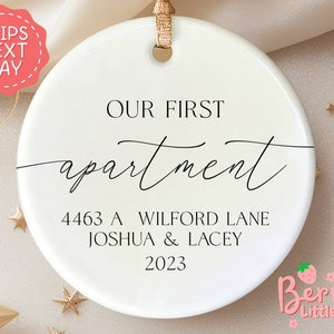 Our First Apartment - First Christmas in New Home Ornament 2023 - Personalized Apartment Address Christmas Ornament BO-0292