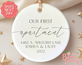 Our First Apartment - First Christmas in New Home Ornament 2024 - Personalized Apartment Address Christmas Ornament BO-0292
