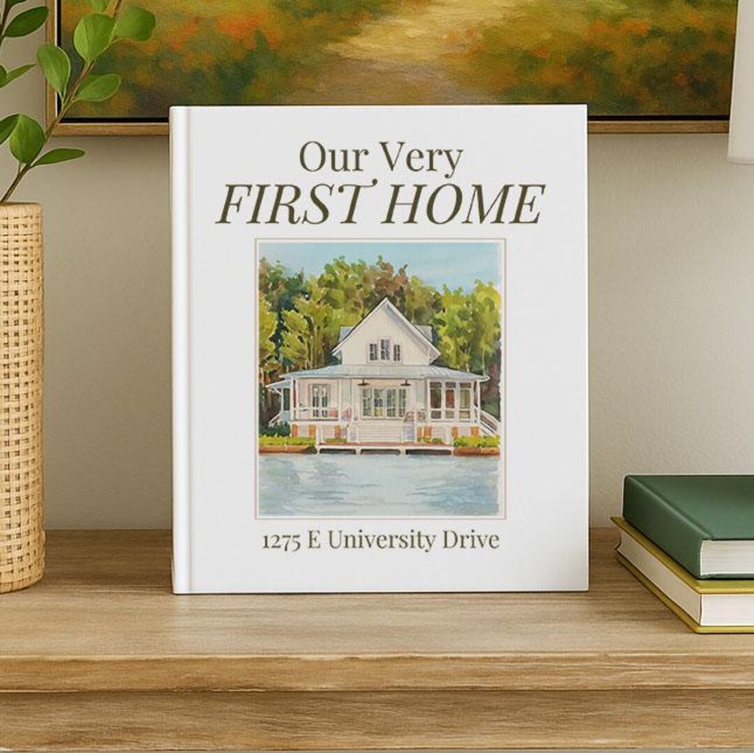 Home Portrait, House Painting, Housewarming Gift, Our First Home Book