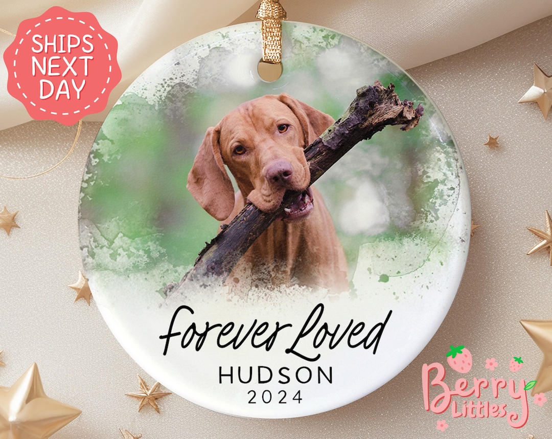 Dog Memorial Christmas Ornament, Custom Dog Photo Ornament, Pet Loss ...