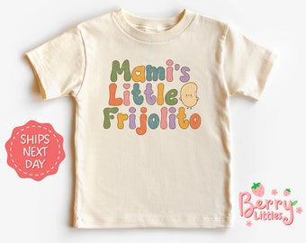 Mami's Little Frijolito Baby, Toddler, Kids Shirt - Cute Baby Reveal Natural Youth Kids Shirt - Latino, Latina Birth Announcement BRY-0886