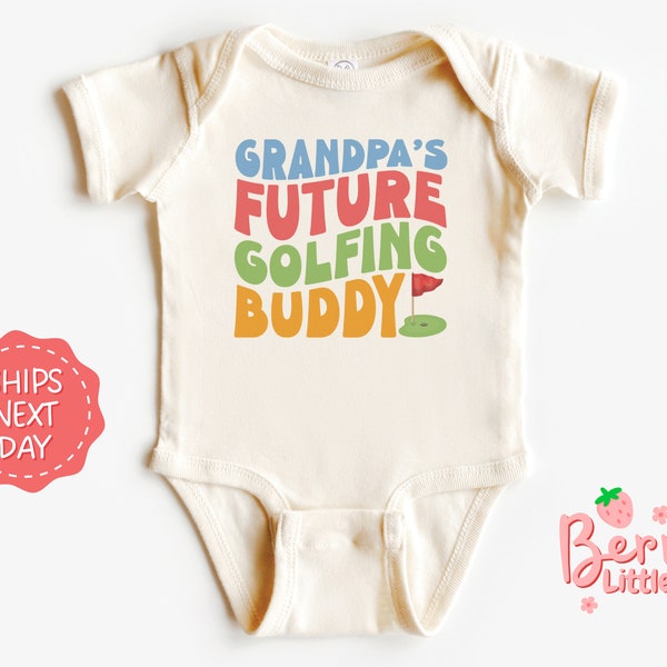 Grandpa's Future Golfing Buddy Baby Reveal Onesie® - Grandpa Onesie® Baby Announcement - Golf Onesie® - Father's Day Outfit BRY-0435