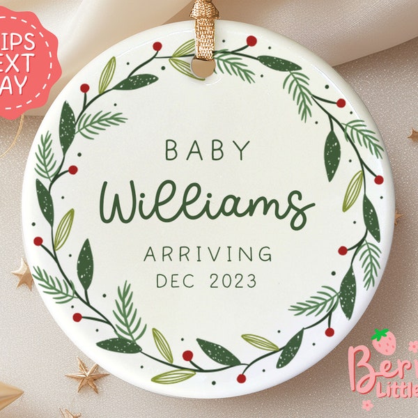 Newborn Arrival Ornament - Personalized Baby Ornament - Newborn Baby Ornament - Expecting Christmas Ornament - Gift for Pregnant Mom BO-0273