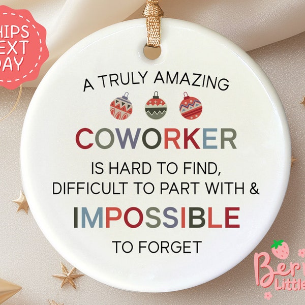 Coworker Christmas Ornaments - Thank You, Appreciation Gifts for Coworkers, Friends - Going Away, Farewell Gifts for Colleague OR-0343
