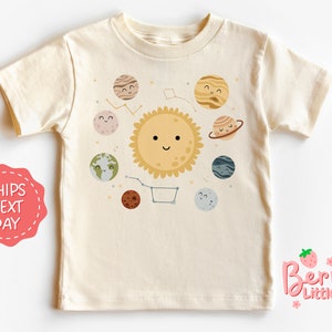 Planets Outerspace Baby Reveal Shirt - Space Theme Baby, Toddler Shirt - Cute Baby Natural Shirt - Baby, Toddler Tee Gift BRY-0560