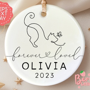 Cat Memorial Christmas Ornament - Personalized Cat Loss Gift - Cat Memorial Gift - Cat Sympathy Gift - Custom Cat Lover Gift BO-0166