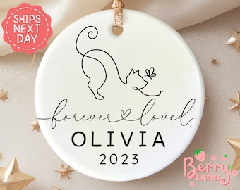 Cat Memorial Christmas Ornament - Personalized Cat Loss Gift - Cat Memorial Gift - Cat Sympathy Gift - Custom Cat Lover Gift BO-0166