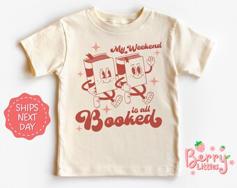 My Weekend is All Booked Funny Baby Reveal Shirt - Retro, Vintage Baby, Toddler Shirt - Natural Shirt - Funny Tee BRY-0536