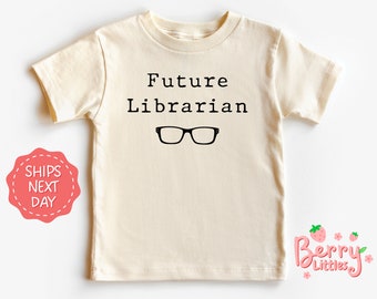 Future Librarian Baby Reveal Shirt - Baby, Toddler Shirt - Retro, Vintage Bodysuit - Newborn Natural Baby Tee Gift BRY-0557