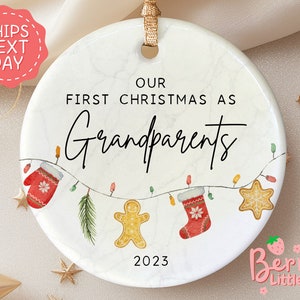 First Christmas As Grandparents 2024 Ornament - Grandparents First Christmas Ornament - Baby Ornament Gift Grandparent OR-0421