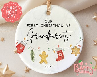 First Christmas As Grandparents 2023 Ornament - Grandparents First Christmas Ornament - Baby Ornament Gift Grandparent OR-0421