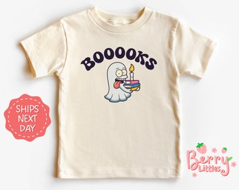 Booooks Baby Reveal Shirt - Halloween Baby, Toddler Shirt - Retro, Vintage Shirt - Infant Natural Shirt - Baby Tee Gift BRY-0547