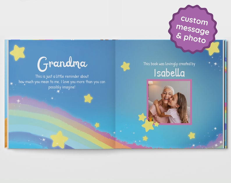 Grandma Gift, Gift for Grandma from Child, Mother's Day, Personalized Children's Book, For Grandparents, Gift from Grandchild image 3