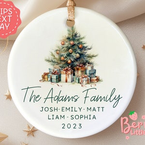 Family Christmas Boho Name Ornament - Personalized Ornament For Family - Custom First Christmas As A Family Keepsake - Family Gift BO-0326