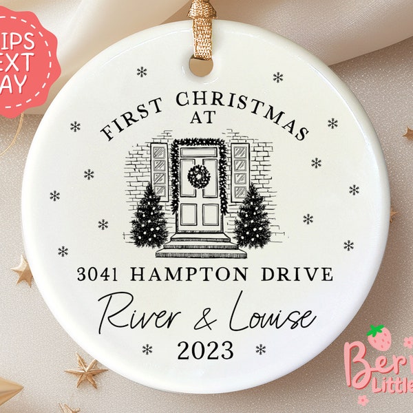 Personalized First Christmas In Our New Home Bauble - Ceramic Xmas Tree Decoration - Couple Christmas Keepsake - Christmas 2023 BO-0123
