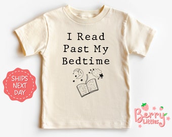 I Read Past My Bedtime Funny Baby Reveal Shirt - Retro, Vintage Baby, Toddler Shirt - Natural Bodysuit - Funny Tee BRY-0555