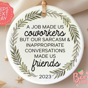 Coworker Christmas Gift - Coworker Funny Christmas Ornaments - Work Bestie, Work Friend Ornament - Office Exchange Gift 2024 OR-0336