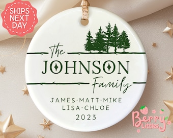 Family Christmas Minimalist Name Ornament - Personalized Ornament For Family - Custom First Christmas As A Family Keepsake BO-0330