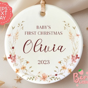 Baby Name Ornament - Baby's First Christmas Ornament 2023 - Custom Baby Name Christmas Ornament - Baby's Keepsake Ornament BO-0115