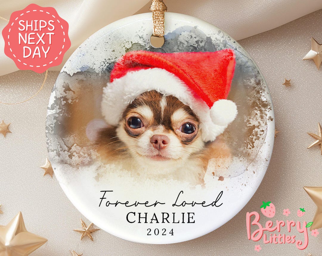 Pet Memorial Ornament, Custom Photo Dog Ornament, Personalized Cat ...