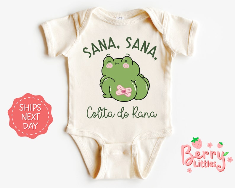 Sana, Sana, Colita de Rana Baby, Toddler, Kids Shirt - Cute Spanish Outfit for Latina Kids, Latino Kids - Natural Youth Shirt BRY-0876 image 3