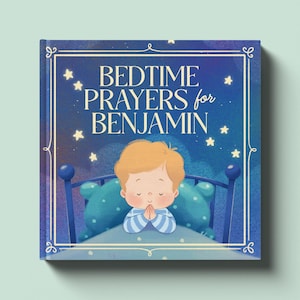 Bedtime Prayers, Baptism Gift, Christening Gift, Personalized Bible Verses, God&#39;s Promises, Boy or Girl Baby Dedication Keepsake